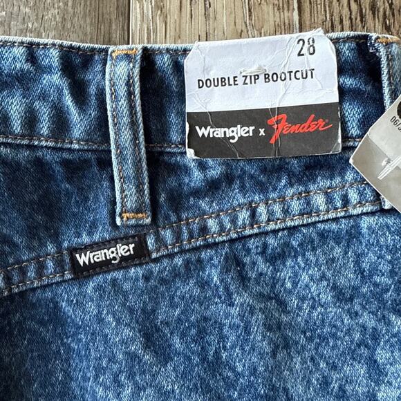 Wrangler Fender Bootcut Jeans 28x32 Double Fly Zipper Pocketless Destressed NEW - Picture 5 of 12